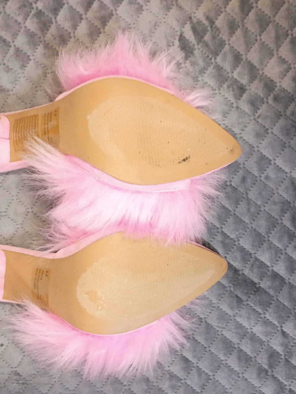 Cape Robbin Pink Faux Fur High Heel Slides - Picture 5 of 7